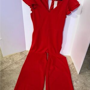 Francesca's Collections Vibrant Red Jumpsuit
